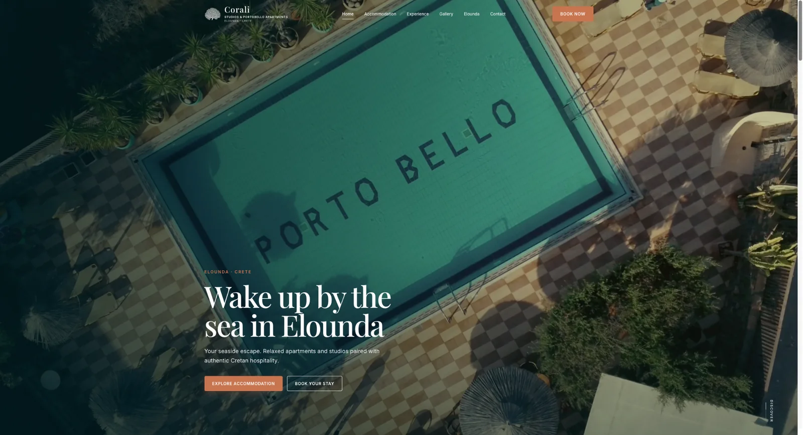 Website design για τα Corali Studios και Portobello Apartments